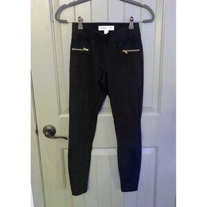 Old Navy Stevie Moto Zip Suede Panel Black Pants - Size XS